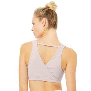 Alo Yoga Togetherness Ribbed V Neck Sports Bra Light Lavender  Sz S